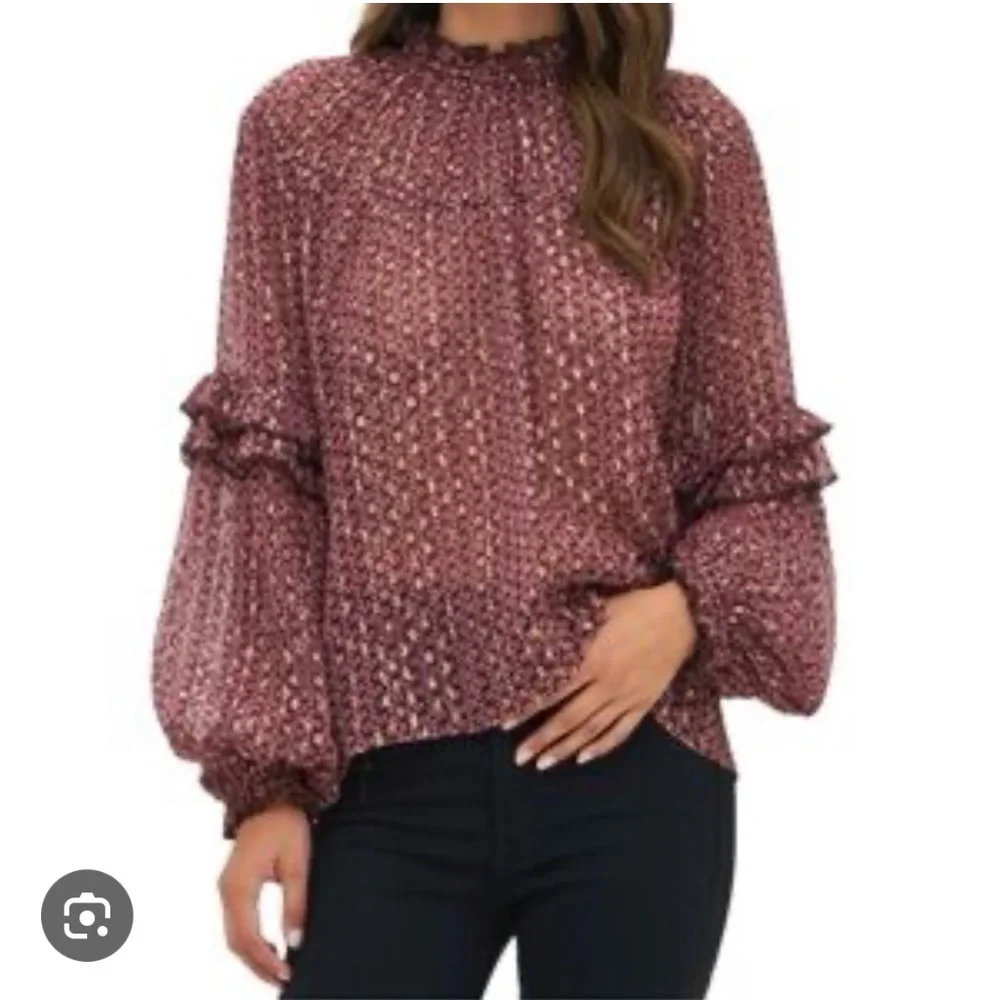 Oliphant multi color metallic boho blouse S-M